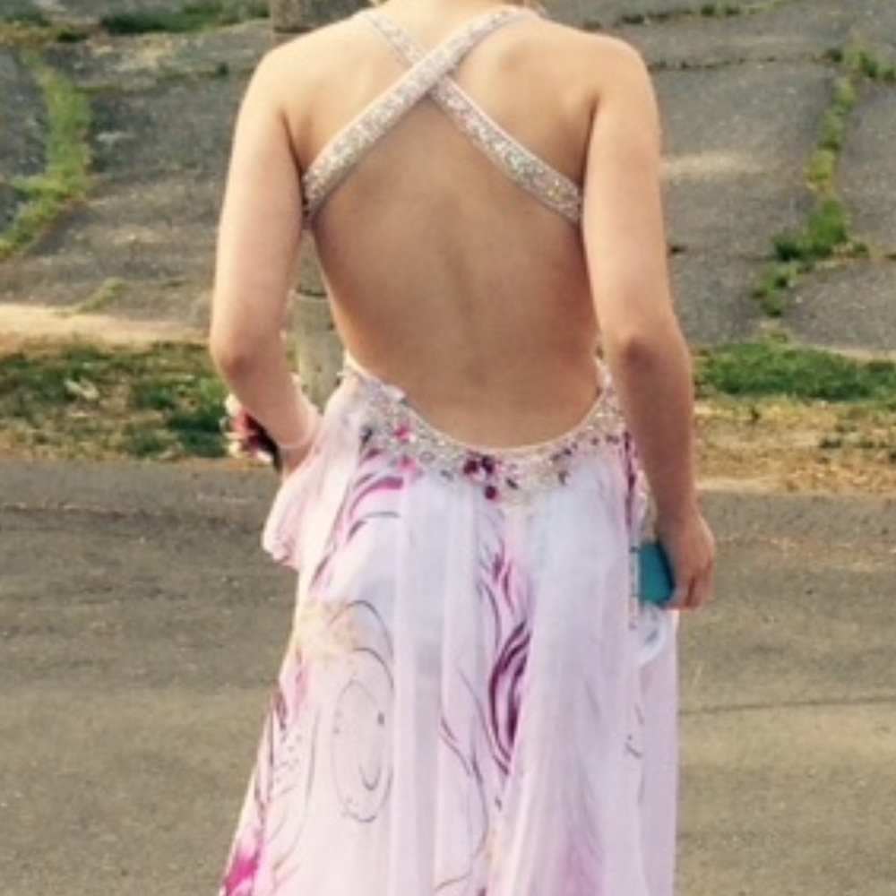 White rhinestone formal dress size small